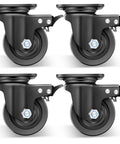 Dead Tough 4 Inch Heavy Duty Casters Set Of 4, 7000 Lbs Load Capacity Swivel Plate Wheels with smooth nylon surfaces.