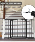 Extra Wide Baby Gate With Door For Doorways And Stairs Walk Through Swing Gate Pressure Mounted Tool Free Setup No Tools Needed