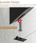 Heavy Duty Adjustable Floating Shelf Brackets With Glass Clamps And Cabinet Partitions Panels Mount Kit Wall Mounted Shelves Hardware Set in black with turning screw