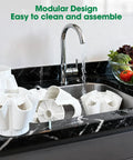 7 Layer 35 Pod Hydroponic Tower Garden System With 12V Pump parts being cleaned in a sink.