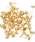 Golden brass pins and tacks from 500-Piece DIY Craft Nails And Paper Fasteners Kit For Cards And Scrapbooking, Miniature Tacks, Pin Brads