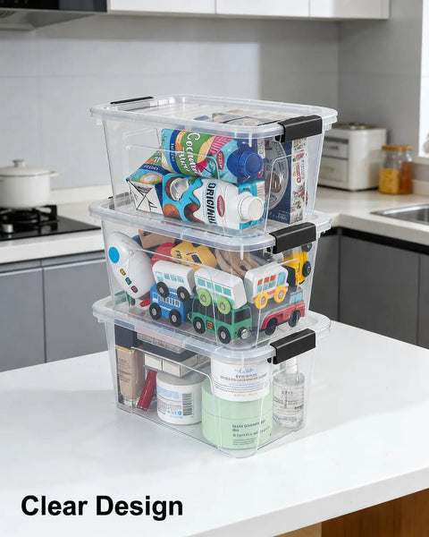 Score This Six Pack Of Seven Quart Clear Plastic Storage Bins With Secure Snap Lids That Stack Tight To Help You Ditch The Clutter And Keep Your Home Pantry Or Office Game Strong