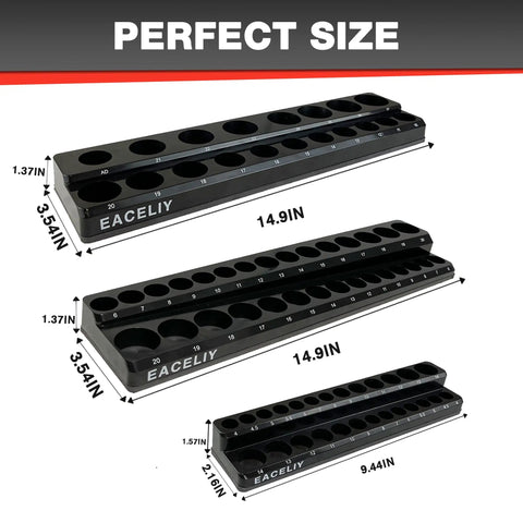 Shop Pro Magnetic Socket Organizer Set Keeps Your Setup Tidy Stores Up To Seventy Five Metric Sockets In 1/4 1/2 And 3/8 Sizes Black Abs Frame Oil Resistant Heavy Duty Solution