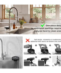 Kitchen Faucet with Glass Rinser & LED Temperature, Pull Down Sprayer in a modern kitchen with a one-piece design.