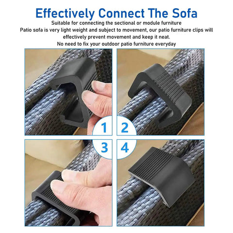 8 Patio Sofa Clips For Outdoor Furniture Connectors For Rattan And Wicker Sectional Modules Heavy Duty Fasteners for Garden