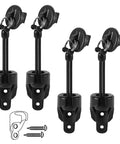 Sun Shade Replacement Parts Kit With Heavy Duty Reinforced Tie Downs And End Caps With Rings, Weather Resistant, Universal, Black