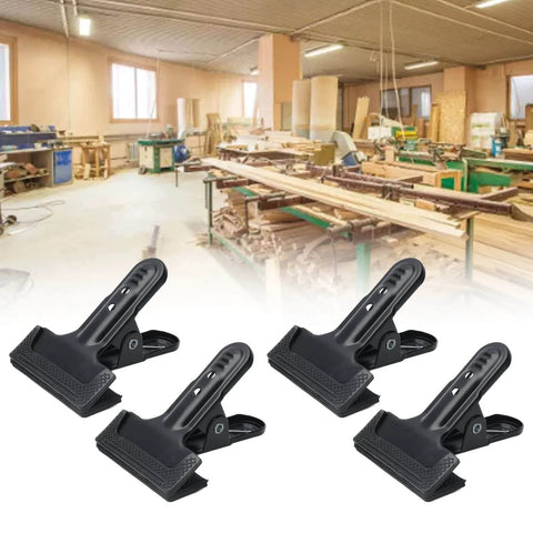 Set Of 4 Heavy Duty Wide Mouth Metal Spring Clamps For Woodworking And Diy Projects Great For Photography Backdrops Bonding Panels Hanging Fabric Papers And Small Fixtures Built From High Hardness Carbon Steel in workshop