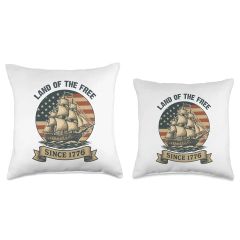Patriotic Sailboat Throw Pillow With USA Flag Design For 4th Of July And Everyday Patriot Decor Red White And Blue Cozy Cushion