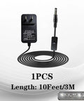 Polar Care Cube 6V Power Cord Replacement With On Off Switch 10 Foot DC Charging Cable 600mA Output Compatible With Kodiak Ice Machine Chargers And 10698 Adapters No Fuss Plug In Power Supply For Ice Therapy, shown with coiled cord and wall plug adapter.