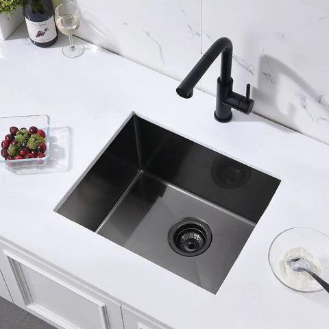 Built To Last 16 Gauge Black Stainless Steel Undermount Kitchen Bar Sink 20 By 17 By 9 Inches 304 Stainless Rust Resistant