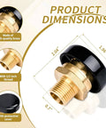 NBPLUS vacuum relief valve, 1/2 inch brass threaded inlet with black low-profile cap