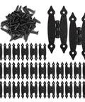 Heavy Duty 20 Pack 3 Point 5 Inch Black Antique H Hinges for Cabinets and Doors layout with mounting screws