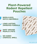 Vamoose Plus Peppermint Oil Mouse Repellent Pouches give mice the boot with plant powered scent barrier packs.