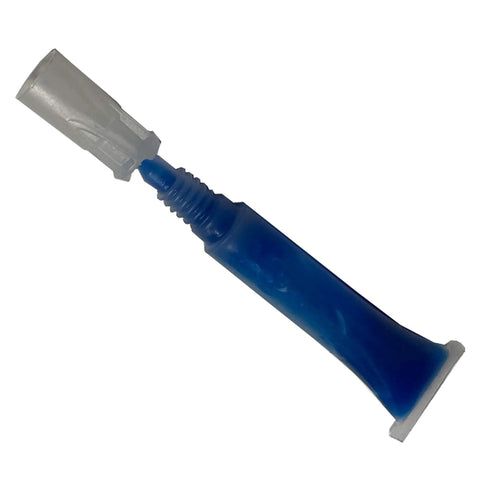 Close-up of blue thread locker applicator for Beefy Yet Lightweight 7075 T6 Aluminum Scope Mount For Remington 700 721 725 And Sauer 100 101.