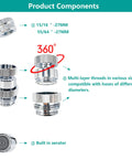 3/4 Inch GHT Thread Garden Hose Adapter With Aerator And 360 Degree Swivel Faucet To Hose Connector For Sink Bathroom And Kitchen Multi Thread Fit For Faucet Aerator And Hose Easy Quick Connect For Indoor Outdoor Use chrome brass parts