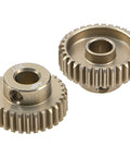 Dope 48DP 5mm Pinion Gear Set For 1 By 10 RC Cars, 7075 Aluminum, 30T, shown with detailed teeth and grub screw hole