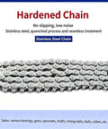 Premium 08B Stainless Roller Chain With Single Strand Design, ideal for industrial conveyor systems, showing stainless steel links.