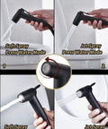 Handheld Bidet Sprayer For Toilet With 59 Inch Anti Burst Hose Nylon Braided Inner Tube And Stainless Steel Outer, spray modes