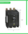 QOM100VHCP QOM1 100 Amp Main Breaker For QO And Homeline Load Centers Bolt On Field Install 22kA interrupt capacity dimensions