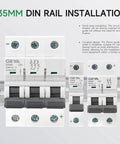 DC Miniature Circuit Breaker 2 Pole 500V 40 Amp Disconnect Switch Isolator for DIN rail installation