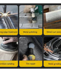 Various applications of 11 Inch Extended Straight Air Die Grinder High Speed Pneumatic Grinding Tool with Comfort Grip.