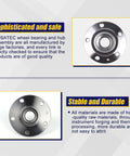 Premium 512319 Rear Wheel Bearing And Hub Assembly With ABS For Audi Q3 TT And Volkswagen Arteon Beetle Eos Golf City GTI Jetta Passat Tiguan Replacement OE Fit Heavy Duty Easy Install front view
