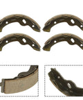 4-pack Brake Shoes For EZGO Golf Cart 1997 Up Medalist Gas And 2008 Up Steel Replacement Parts, includes close-up details