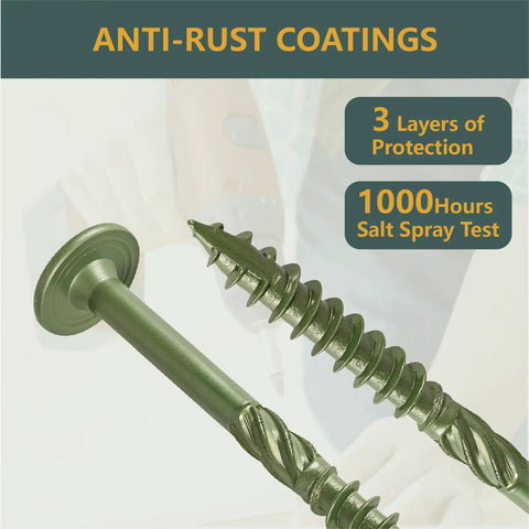 Heavy Duty Fifty Five Pack Number 14 X 3 Inch Zinc Plated Structural Lag Screws Washer Head T30 Drive Rust Resistant Wood Fasteners with anti-rust coating.