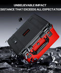 Waterproof Hard Case For M18 Cordless Tire Inflator 2848-20, shown with impact resistance on rocky surface