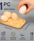 Organic Bamboo Deviled Egg Platter Featuring Six Secure Grid Wells For Fridge Storage And Kitchen Countertop Use with eggs