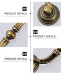 Close-up of Vintage Teardrop Drawer Pulls Set With Retro Vibe European Style Alloy Cabinet Handles details in aged bronze