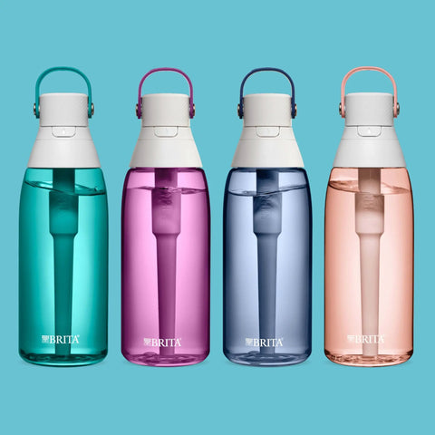 Night Sky 36 Oz Hard Sided Water Bottle With Built In Filter BPA Free shown in various colors