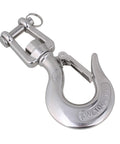 304 Stainless Steel American Type Swivel Lifting Clevis Chain Hook With Latch, 360 Degree Rotation, 1000Kg WLL