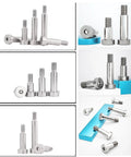 15 Piece Hex Socket Shoulder Bolts 8mm Shoulder Diameter M6 Thread 20mm Shoulder Length 304 Stainless Steel Silvery Finish Hardware