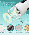Portable Kids Microscope Kit With Twelve Slides And Two Point Four Inch Digital Screen 200X To 1000X Magnification Handheld Microscope For STEM Learning Kid Friendly Hands On Science Toy Gift For Ages Three To Twelve, 6 LED lights shown