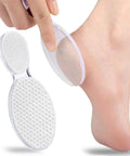 Glass Foot File With Fine Grinding Points For Dead Skin Removal And Calluses, Portable Pedicure Tool For Wet Or Dry Feet in use on heel