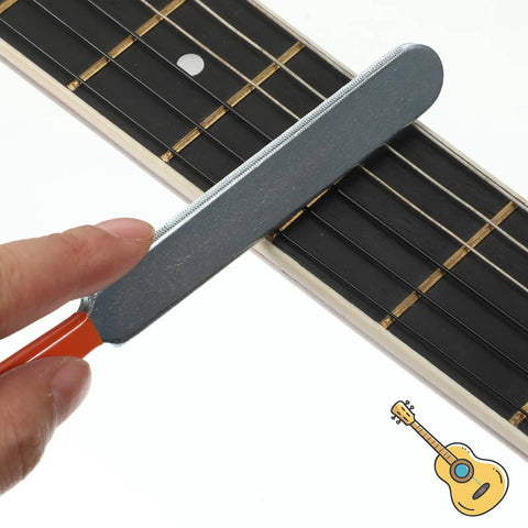 Using fret crowning file from Seventeen Piece Guitar Luthier Tool Kit With Fret Crowning File Rubber Hammer Fret Rocker Leveling Beam