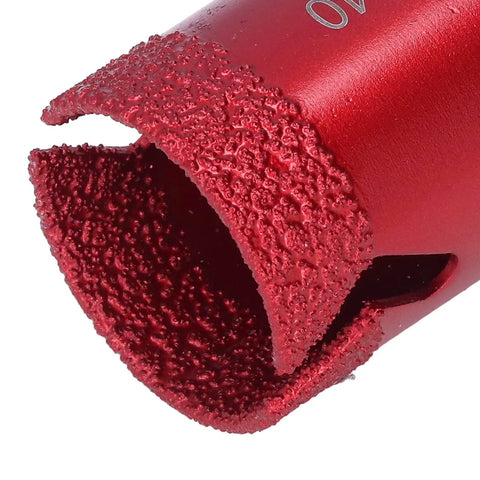 Eight Piece Diamond Hole Saw Drill Bit Set With M14 Thread For Glass Tile Marble Granite Ceramic Dry Drilling Kit Ranging From 20Mm To 68Mm, 30mm red diamond hole saw tip