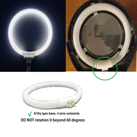 Two Pack 4.75 Inch T4 Type 12W 6400K Circular Bulb Replacement For Magnifier Desk Light And Vanity Makeup Mirror Daylight