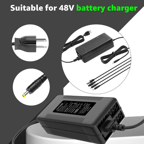 54.6V 2A Four Output LiIon Battery Charger For 48V To 54.6V Scooters And Electric Bikes Fast Universal Charger For Razor Jetson Voyage Gotrax Ninebot Ve And Other Lithium Battery Packs