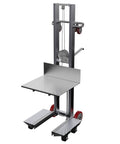Premium Aluminum Manual Load Lift With Hand Crank Winch And Smooth Rollin Swivel Casters 24 By 20 Inch Platform 400 Lb capacity with dolly wheels