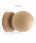 10 Pack Unfinished Wood Ball Knobs With Base For Drawers And Cabinets, DIY Ready To Stain Or Paint, 1 3/8 Inch Diameter, 1 3/4 Inch Height