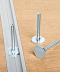 Beefy One Quarter Twenty Miter T Slot Bolts for table saw and router table on wood surface