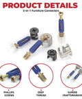 All In One Heavy Duty Pro Grade Furniture Hardware Kit With Cam Lock Fasteners And Eccentric Wheel Screws displayed
