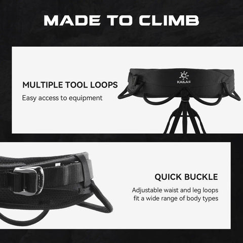Heavy Duty Rock Climbing Harness For Men And Women Adjustable Roof And Indoor Rappelling Rig with quick buckle and tool loops