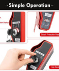 Close-up of Electric Starter Kit For Honda GX390 13HP And GX340 11HP key switch with circuit protection display.