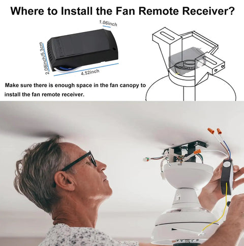 Installing Universal Ceiling Fan Remote Kit 3 In 1 With Light Dimming Timing And Speed Control For Hunter Harbor Breeze Honeywell