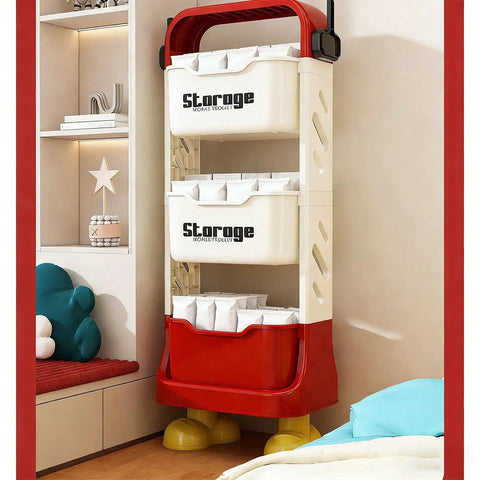 Grab And Go Utility Cart Featuring Detachable Swivel Wheels And Rock Solid Build Ideal For Moving Snacks Gear And Party Supplies Easy Roll Design Makes Hauling Your Stuff A Total Breeze with three storage bins.