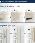 Ladera 5-1/16 Inch Center-To-Center Rectangle Champagne Bronze Cabinet Pull Backplate for Drawers and Doors with Durable Zinc Construction BP37763CZ shown installed on drawer