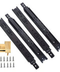 Heavy Duty 3-Section Full Extension Ball Bearing Drawer Slides With Silent Damping And Soft Close, 55 Cm 22 Inch Pair For Tool Boxes, Kitchen Cabinets, Office Desks, And Home Cabinets, black